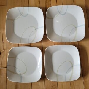 Corelle Sand and Sky dishes, 2 large plates and 2 medium plates